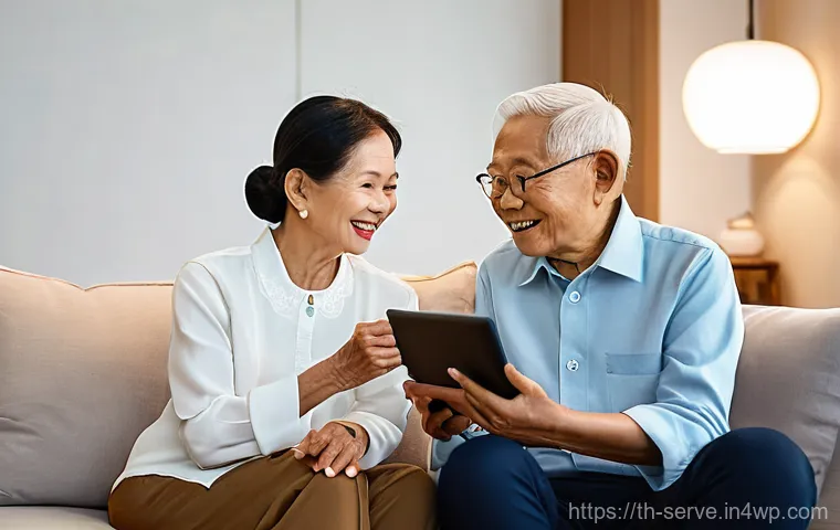 에이지테크 서비스의 발전 역사 - **Prompt 1: A Serene Smart Home for an Elderly Thai Couple**
    "A cozy, modern Thai living room ba...
