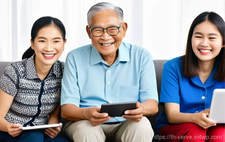 에이지테크 서비스의 발전 역사 - **Prompt 2: Empowered Elderly Thai Woman with Wearable Health Technology**
    "A vibrant, active el...