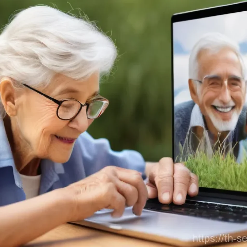 에이지테크 서비스의 크로스 플랫폼 활용 - The search results provide confirmation of existing imagery for elderly people using technology, inc...