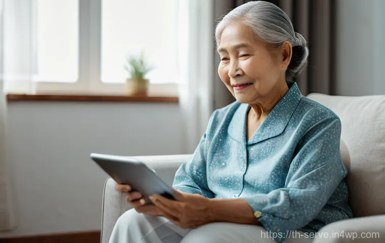 에이지테크 서비스의 고객 경험 분석 - **Prompt for Age-tech Health Monitoring:**
    A serene, close-up portrait of an elderly Thai woman ...